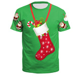 Christmas T-shirts Sports 3D Graphic Summer Top Tees for Kids Adults Xmas Gift