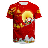 Christmas T-shirts Sports 3D Graphic Summer Top Tees for Kids Adults Xmas Gift
