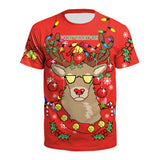 Christmas T-shirts Sports 3D Graphic Summer Top Tees for Kids Adults Xmas Gift