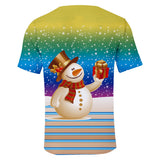 Christmas T-shirts Sports Xmas Gift Snowman 3D Graphic Summer Top Tees for Kids Alduts