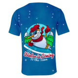 Christmas T-shirts Sports Xmas Gift Snowman 3D Graphic Summer Top Tees for Kids Alduts