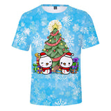 Christmas T-shirts Sports Xmas Gift Snowman 3D Graphic Summer Top Tees for Kids Adults