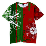 Christmas T-shirts Sports Xmas Gift Snowman 3D Graphic Summer Top Tees for Kids Adults