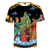 Christmas T-shirts Sports Xmas Gift Snowman 3D Graphic Summer Top Tees for Kids Adults