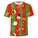 Christmas T-shirts Sports Xmas Gift Snowman 3D Graphic Summer Top Tees for Kids Adults