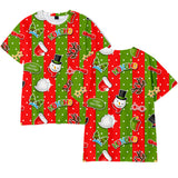Christmas T-shirts Sports Xmas Gift Snowman 3D Graphic Summer Top Tees for Kids Adults