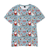 Christmas T-shirts Sports Xmas Gift Snowman 3D Graphic Summer Top Tees for Kids Adults