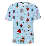 Christmas T-shirts Sports Xmas Gift Snowman 3D Graphic Summer Top Tees for Kids Adults