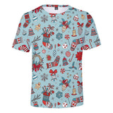 Christmas T-shirts Sports Xmas Gift Snowman 3D Graphic Summer Top Tees for Kids Adults