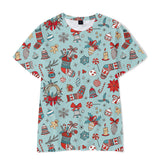 Christmas T-shirts Sports Xmas Gift Snowman 3D Graphic Summer Top Tees for Kids Adults