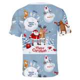Christmas T-shirts Sports Xmas Gift Snowman 3D Graphic Summer Top Tees for Kids Adults