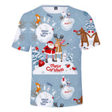 Christmas T-shirts Sports Xmas Gift Snowman 3D Graphic Summer Top Tees for Kids Adults