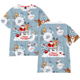 Christmas T-shirts Sports Xmas Gift Snowman 3D Graphic Summer Top Tees for Kids Adults