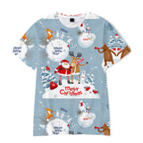 Christmas T-shirts Sports Xmas Gift Snowman 3D Graphic Summer Top Tees for Kids Adults