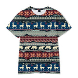 Christmas T-shirts Sports Xmas Gift Snowman 3D Graphic Summer Top Tees for Kids Adults