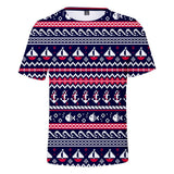 Christmas T-shirts Sports Xmas Gift Snowman 3D Graphic Summer Top Tees for Kids Adults
