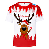 Christmas T-shirts Sports Xmas Gift Snowman 3D Graphic Summer Top Tees for Kids Adults