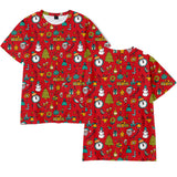 Christmas T-shirts Sports Xmas Gift Snowman 3D Graphic Summer Top Tees for Kids Adults