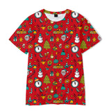 Christmas T-shirts Sports Xmas Gift Snowman 3D Graphic Summer Top Tees for Kids Adults