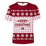 Christmas T-shirts Sports Xmas Gift Snowman 3D Graphic Summer Top Tees for Kids Adults