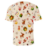 Christmas T-shirts Sports Xmas Gift Snowman 3D Graphic Summer Top Tees for Kids Adults