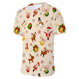Christmas T-shirts Sports Xmas Gift Snowman 3D Graphic Summer Top Tees for Kids Adults