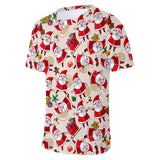Christmas T-shirts Sports Xmas Gift Snowman 3D Graphic Summer Top Tees for Kids Adults