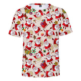 Christmas T-shirts Sports Xmas Gift Snowman 3D Graphic Summer Top Tees for Kids Adults