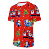 Christmas T-shirts Sports Xmas Gift Snowman 3D Graphic Summer Top Tees for Kids Adults