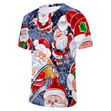 Christmas T-shirts Sports Xmas Gift Snowman 3D Graphic Summer Top Tees for Kids Adults