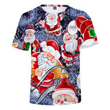 Christmas T-shirts Sports Xmas Gift Snowman 3D Graphic Summer Top Tees for Kids Adults
