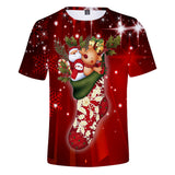 Christmas T-shirts Sports Xmas Gift Snowman 3D Graphic Summer Top Tees for Kids Adults