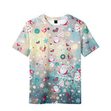 Christmas T-shirts Sports Xmas Gift Snowman 3D Graphic Summer Top Tees for Kids Adults
