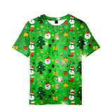 Christmas T-shirts Sports Xmas Gift Snowman 3D Graphic Summer Top Tees for Kids Adults