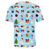 Christmas T-shirts Sports Xmas Gift Snowman 3D Graphic Summer Top Tees for Kids Adults