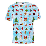 Christmas T-shirts Sports Xmas Gift Snowman 3D Graphic Summer Top Tees for Kids Adults
