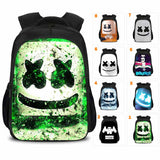 Black DJ Marshmello Casual Backpack Oxford School Bags