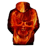 Fashion Skull Cool 3D Print Halloween Hooded Pullover Coat Jacket