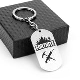 3pcs Game Fortnite Stainless Steel Dog Tag Pendant Keychain