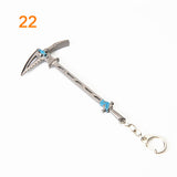 3pcs Fortnite Game Peripheral Pickaxe Axe Gun Keychain Pendant