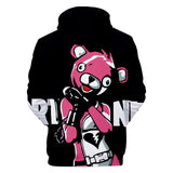 3D Fortnite Cuddle Team Leader Long Sleeve Black Hoodie for Kids Youth Adult