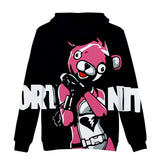 3D Fortnite Cuddle Team Leader Long Sleeve Black Hoodie for Kids Youth Adult