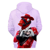 3D Fortnite Heartbreaker Long Sleeve Pink Hoodie for Kids Youth Adult