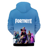 3D Fortnite Season 6 Long Sleeve Blue Hoodie for Kids Youth Adult