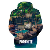 3D Fortnite Season 8 Sailboat Long Sleeve Green Hoodie for Kids Youth Adult