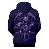 3D Fortnite Cloaked Shadow Long Sleeve Dark Blue Hoodie for Kids Youth Adult
