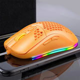 G7 Wired Gaming Mouse 7200DPI RGB Backlight Computer Honeycomb Hollow Mice