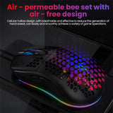 G7 Wired Gaming Mouse 7200DPI RGB Backlight Computer Honeycomb Hollow Mice