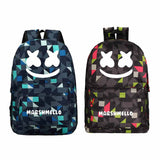 Color Grid DJ Marshmello Printed Backpack Canvas School Bags