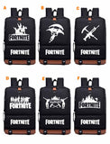 Black Game Fortnite Printed Backpack School Bags